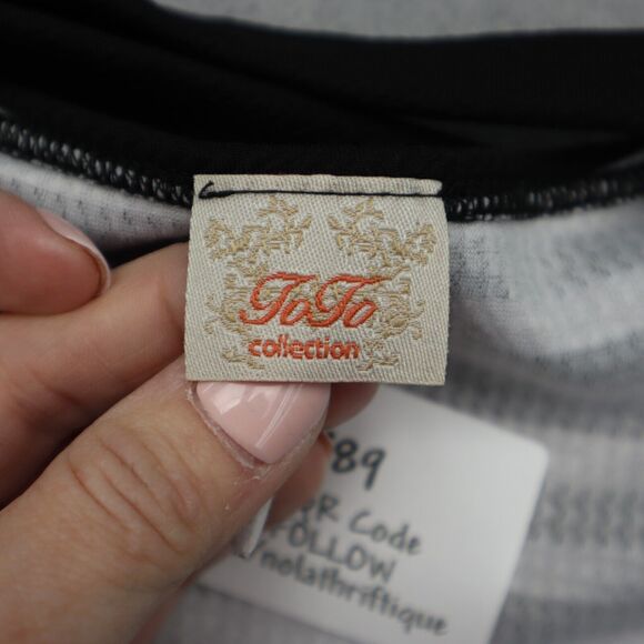 Jojo Collection Shirt Womens 3XL White Black Sleeveless Stripe Stretch Tank Top - Picture 2 of 16